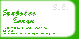 szabolcs baran business card